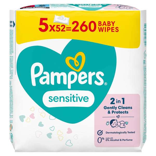 Pampers Sensitive nedves törlőkendő - 260 db