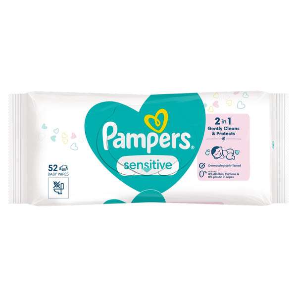 Pampers Sensitive törlőkendő - 52 db