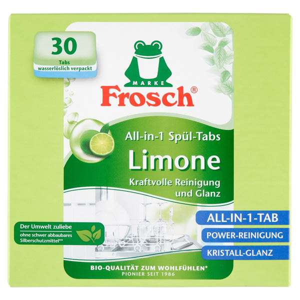 Frosch mosogatógép tabletta zöldcitrom illattal - 30 db