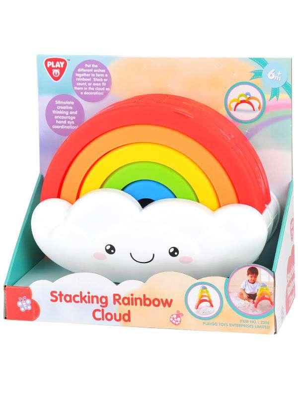 Playgo szivárványos vidám felhő bébijáték - 1 db