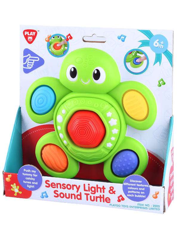 Playgo tapintásfejlesztő zenélő és világító kisteknős - 1 db