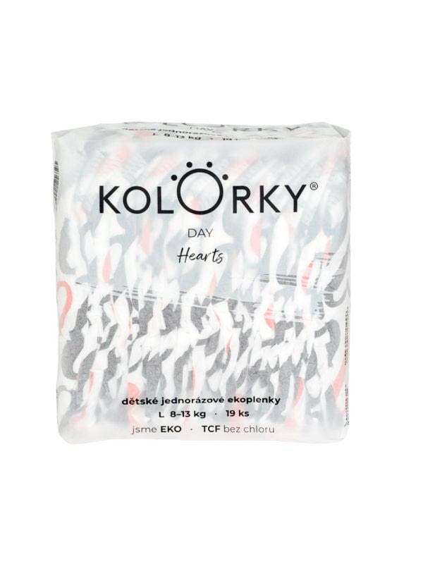 Kolorky Day Szivecskék Öko nadrágpelenka L-es 8-13 kg - 19 db
