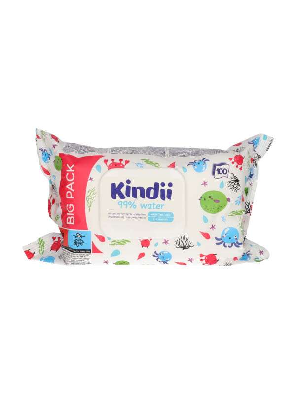 Kindii Pure Water 99% nedves törlőkendőket - 100 db