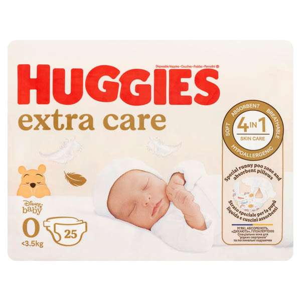 Huggies Extra Care 0 újszülött nadrágpelenka <3,5 kg - 25 db