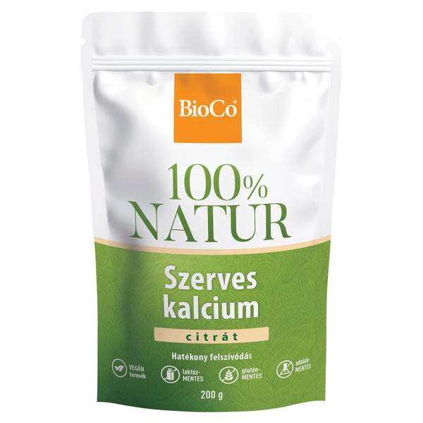 BioCo 100% NATUR Szerves kalcium-citrát étrend-kiegészítő por - 200 g