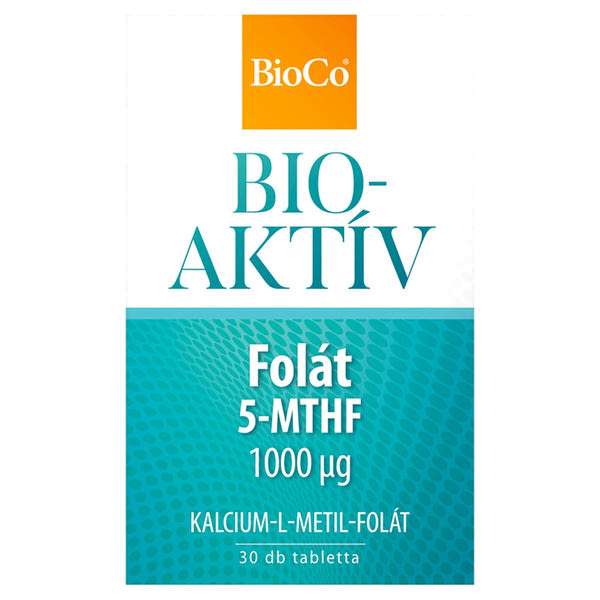 BioCo BIOAKTÍV Folát 5-MTHF 1000 µg étrend-kiegészítő tabletta - 30 db