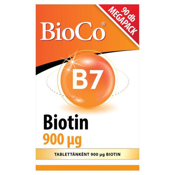 BioCo Biotin 900 μg étrend-kiegészítő tabletta - 90 db