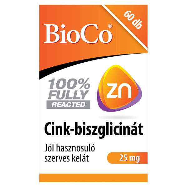 BioCo Cink-biszglicinát 25 mg étrend-kiegészítő tabletta - 60 db