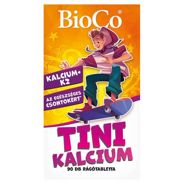 BioCo Tini Kalcium cseresznye ízű étrend-kiegészítő rágótabletta - 90 db