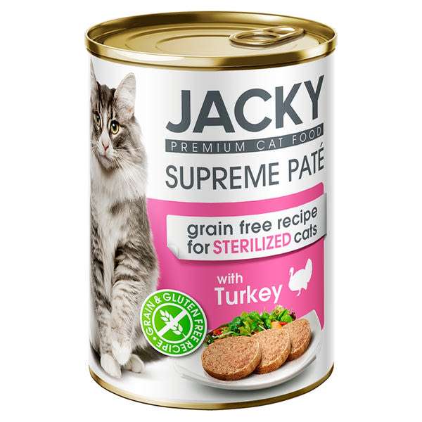 Jacky konzerv macskáknak pulykával - 400 g