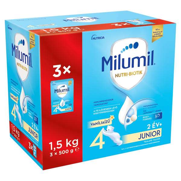Milumil 4 Junior vanília ízű ital 2 éves kortól - 1500 g