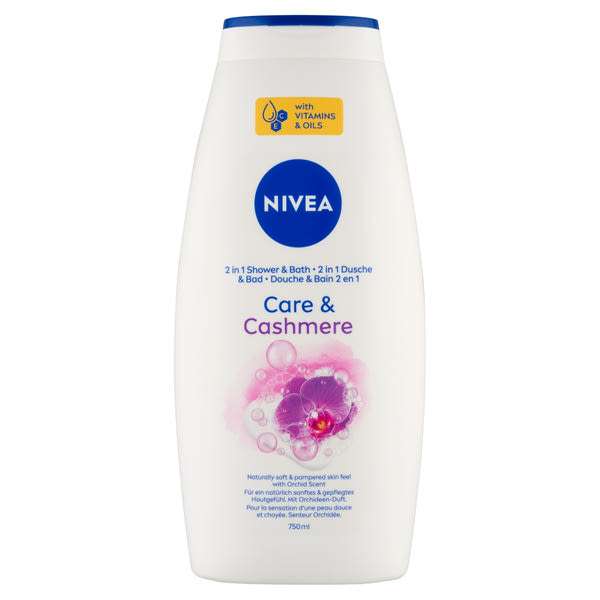 Nivea Care & Cashmere tusfürdő és habfürdő - 750 ml