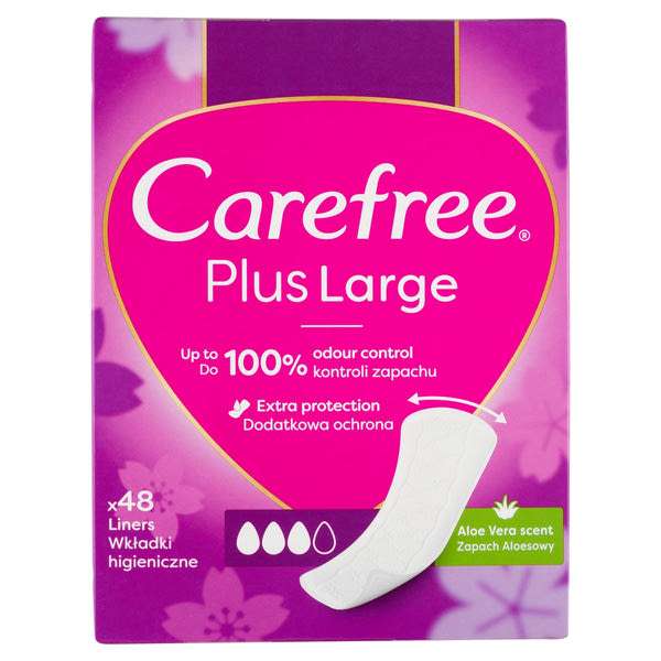 Carefree Plus Large + Aloe tisztasági betét - 48 db