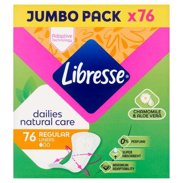 Libresse Natural Care normál tisztasági betét - 76 db