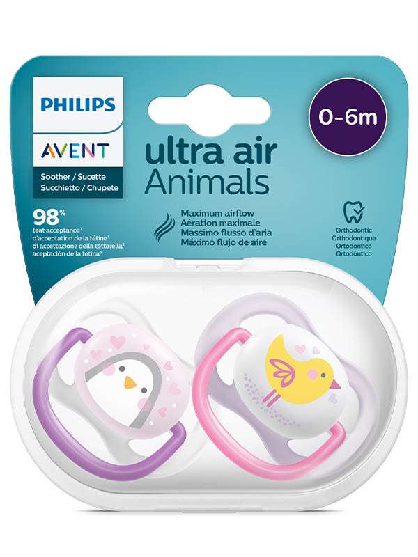 Avent Ultra Air játszócumi 0-6 hónapos korig /lány - 2 db