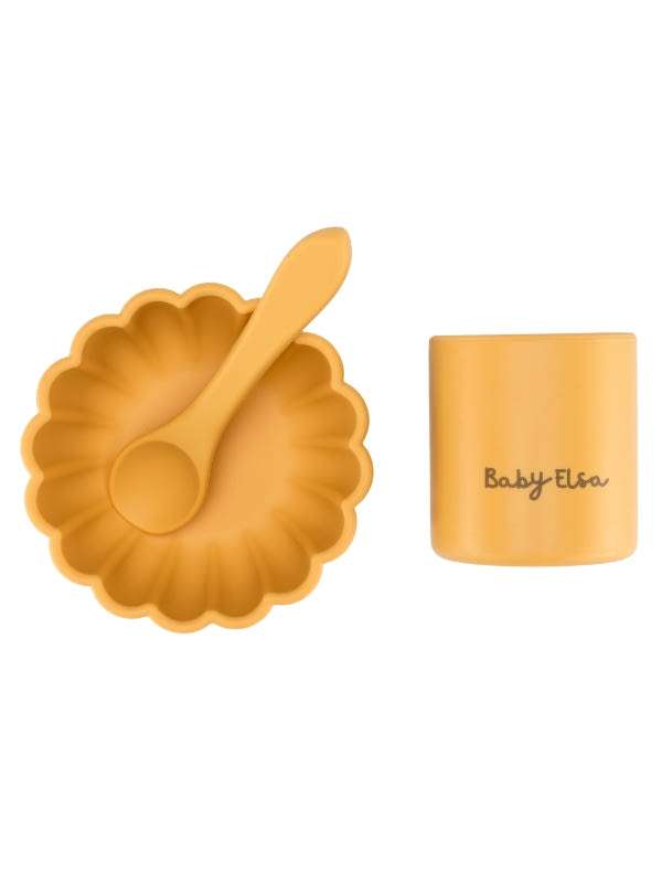Baby Elsa gyerek tányér szett /mustard - 3 db