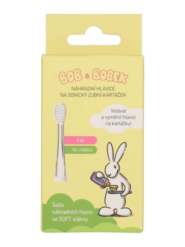 Bob&Bobek szónikus fogkefe pótfej 18 hónapos kortól - 4 db