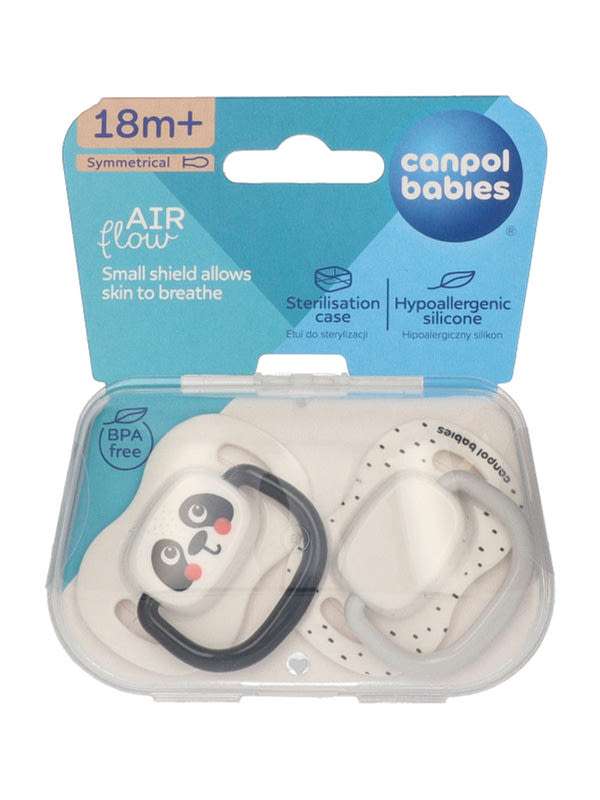 Canpol BabiesBoo szimmetrikus játszócumi 18 hónapos kortól /fehér - 1 db