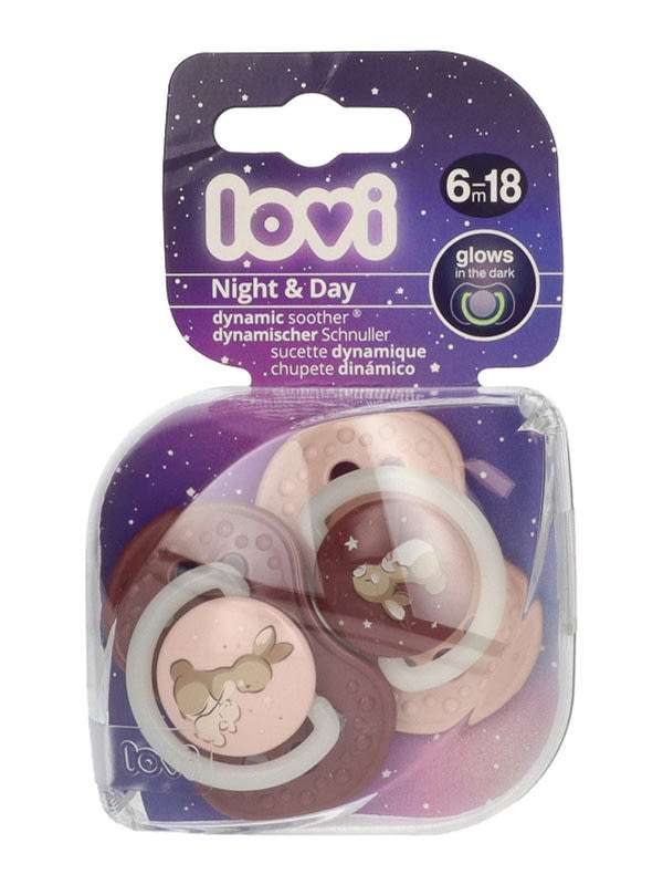 Lovi Night&Day szimmetrikus nyugtató cumi 6-18 hónapos korig - 2 db