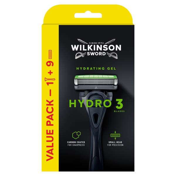 Wilkinson Sword Hydro 3 Skin Protection borotva készülék + 9 db borotva betét - 1 db