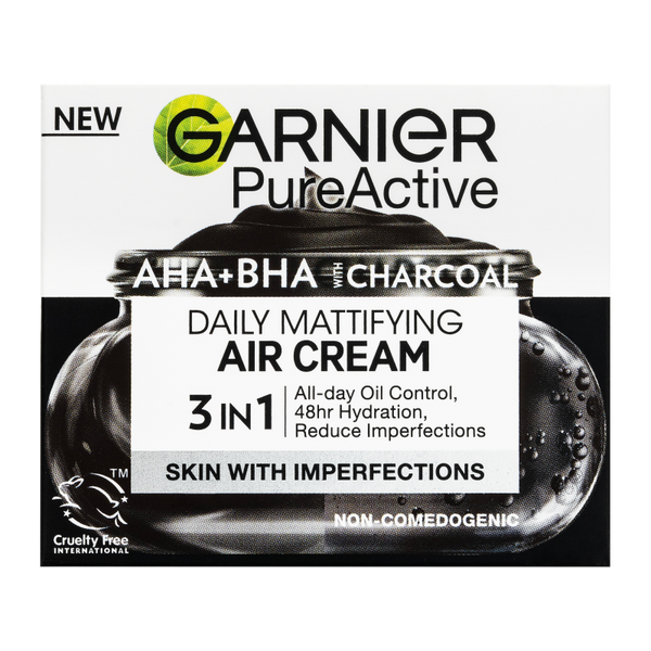 Garnier Pure Active AHA + BHA könnyű mattító nappali krém aktív szénnel - 50 ml