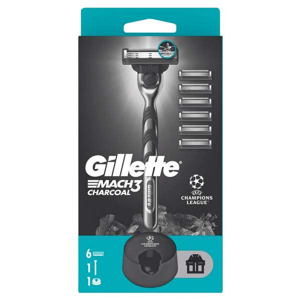 Gillette Mach3 Charcoal férfi borotva készülék 6 db borotvabetéttel - 1 db