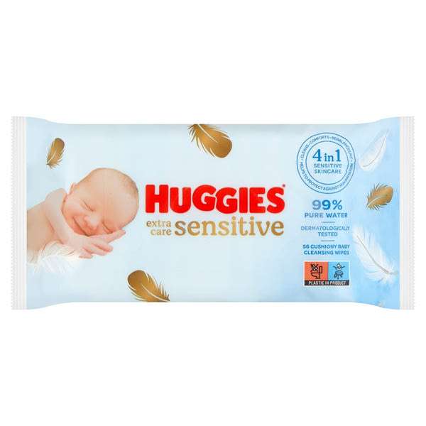 Huggies Extra Care Sensitive nedves törlőkendő - 56 db
