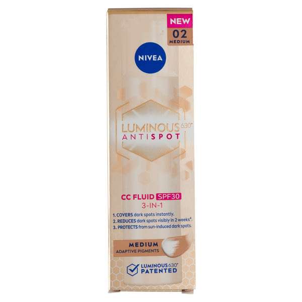 Nivea Luminous630 pigmentfoltok elleni CC fluid SPF30 /közepes árnyalat - 40 ml