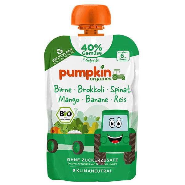Pumpkin Bio brokkoli spenót püré körtével és mangóval 6 hónapos kortól - 100 g
