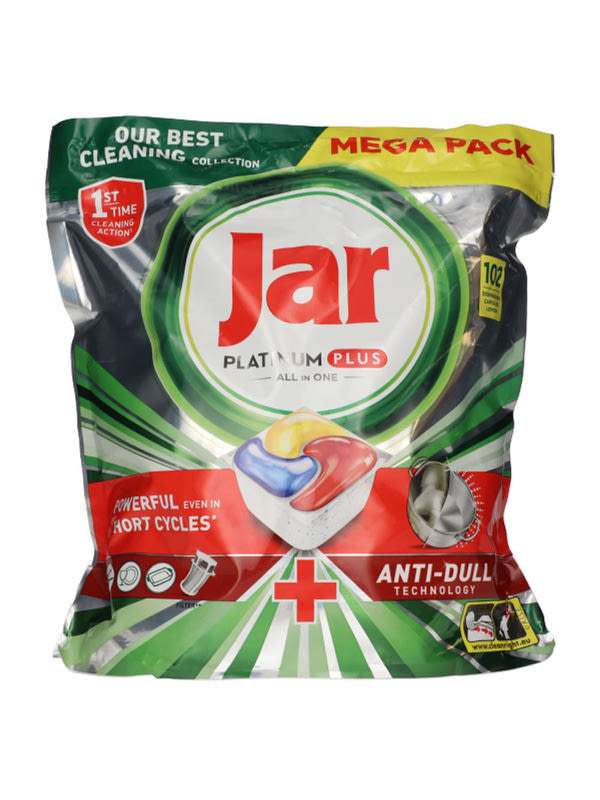 Jar Platinum Plus All-in-One Lemon gépi mosogatókapszula - 102 db