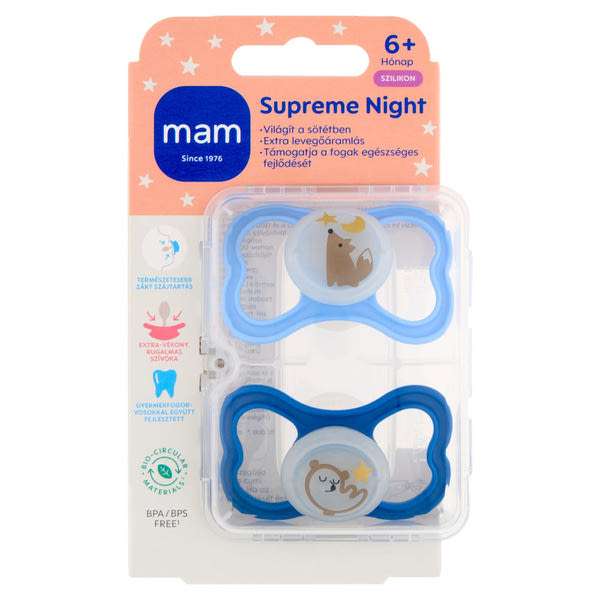 MAM Supreme Night szilikon alvócumi 6 hónapos kortól -  2 db