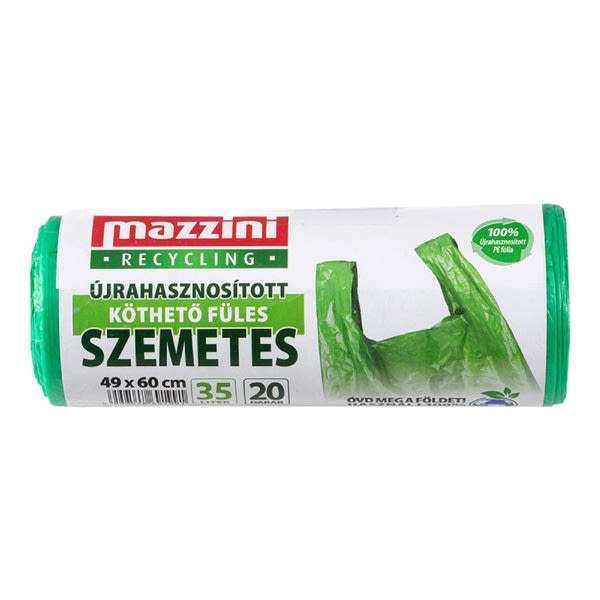 Mazzini újrahasznosított köthetőfüles szemeteszsák 35 L - 20 db