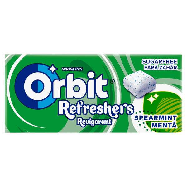 Orbit Refreshers Spearmint menta- és mentolízű rágógumi - 17,9 g