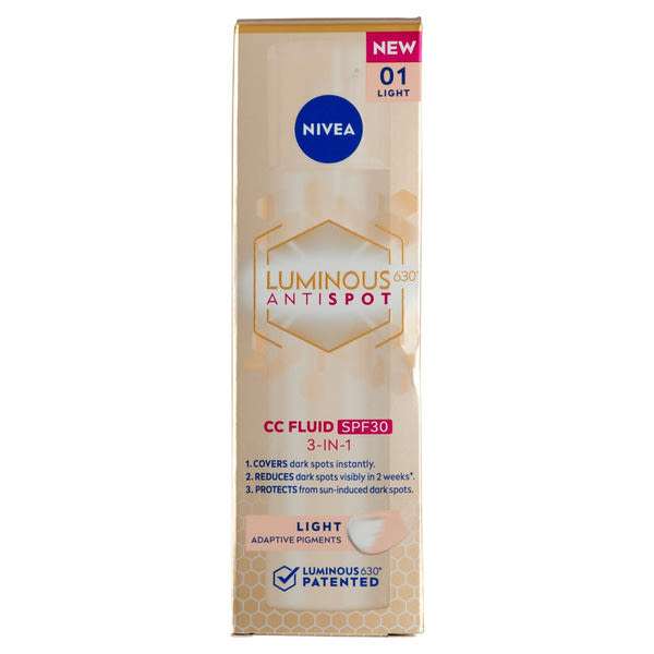 Nivea Luminous630 színezett fluid SPF30 /világos - 40 ml
