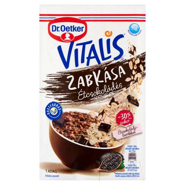 Dr. Oetker Vitalis étcsokoládés zabkása alappor - 54 g