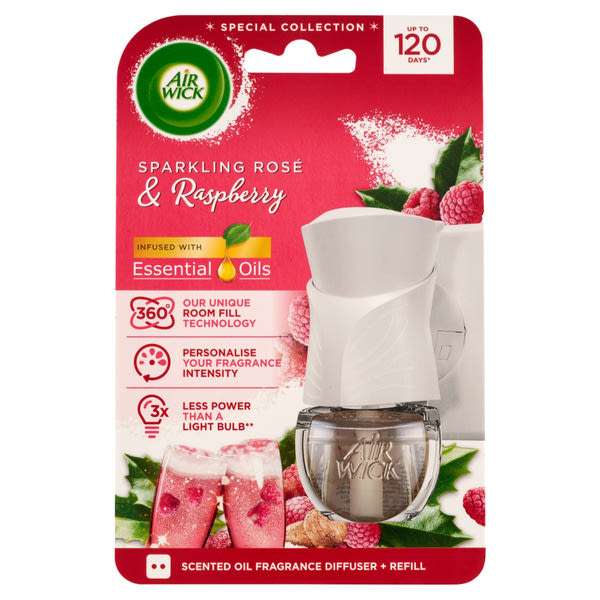 Air Wick elektromos légfrissítő készülék rozé pezsgő és málna illattal - 19 ml
