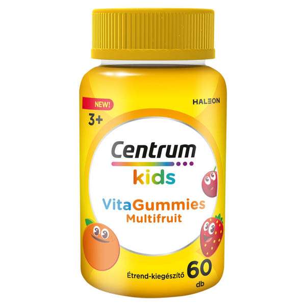 Centrum Kids Multifruit gumivitamin narancs, cseresznye és eper ízesítéssel - 60 db