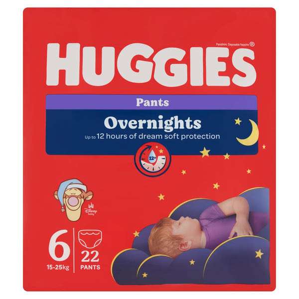 Huggies Pants Overnight 6 éjszakai bugyipelenka 15-26 kg - 22 db