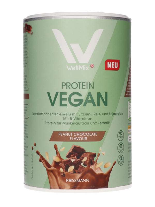 Well Mix Vegán fehérje csokoládé és mogyoró ízesítéssel - 300 g