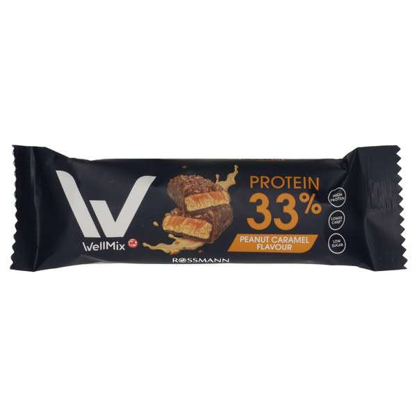 Well Mix fehérje szelet mogyoró és karamell ízesítéssel - 45g