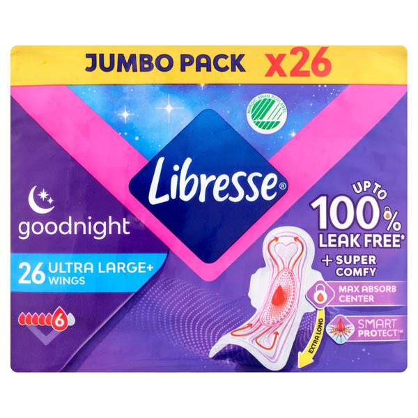 Libresse Ultra Large+ éjszakai egészségügyi betét - 26 db