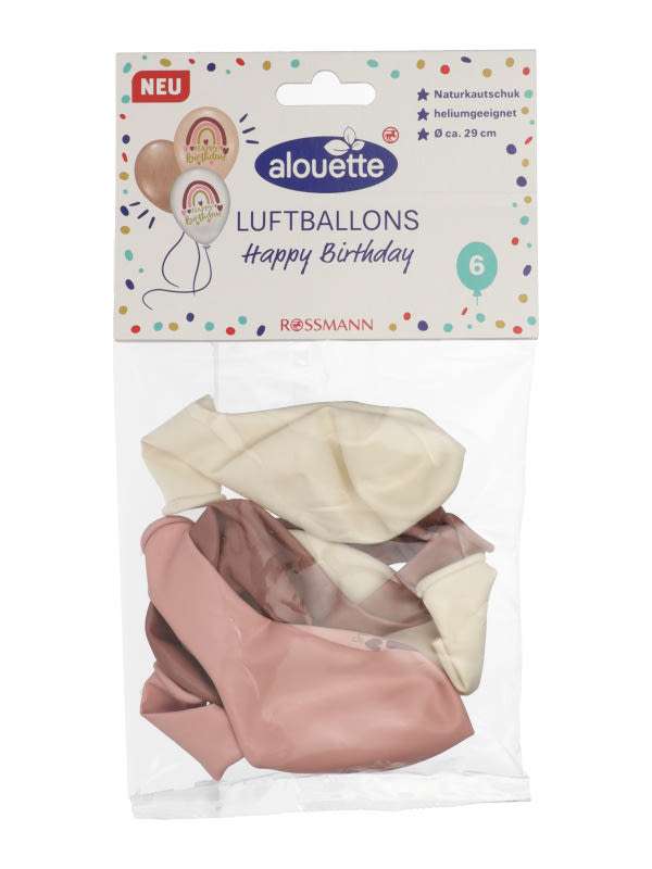 Alouette Lufi Happy birthday - természetes színekben, 6db
