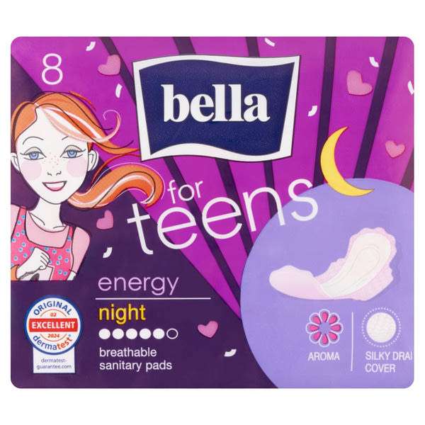 Bella for Teens Energy Night egészségügyi betét - 8 db