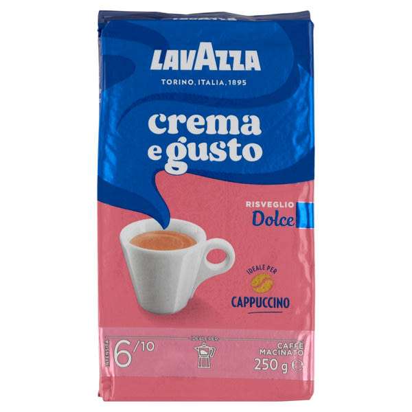 Lavazza Crema e Gusto Dolce lágy pörkölésű őrölt kávé - 250 g