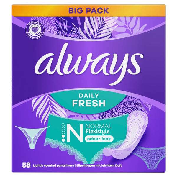 Always Dailies Fresh & Protect Flexistyle tisztasági betét - 58 db