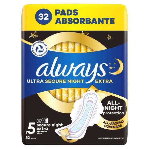 Always Ultra Secure Night Extra Mega Pack egészségügyi betét - 32 db