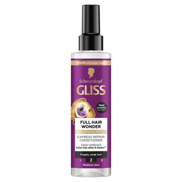 Gliss Full Hair Wonder Express Repair hajbalzsam koffeinnel és peptidekkel - 200 ml