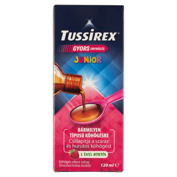 Tussirex Junior köhögés elleni szirup 1 éves kortól - 120 ml