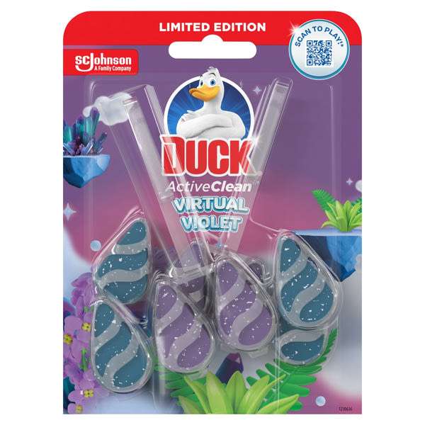 Duck Active Clean Virtual Violet WC-öblítő rúd 2 x 38,6 g - 77,2 g