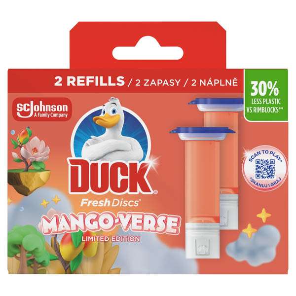 Duck Fresh Discs Mango-Verse WC-öblítő korong utántöltő 2 x 36 ml - 72 ml